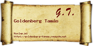Goldenberg Tamás névjegykártya